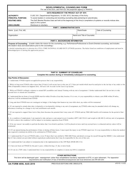 Da Form 4856 Continuation Sheet Fillable Printable Forms Free Online