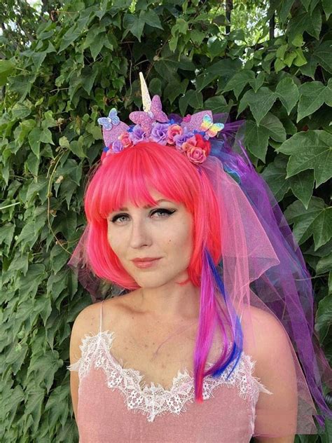 unicorn headdress with veil unicorn crown nymph multicolored unicorn headdress accessory for