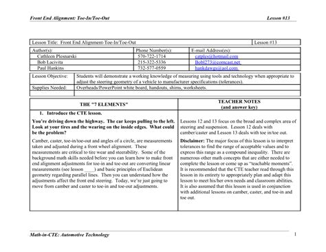 Cte Lesson Plan Template