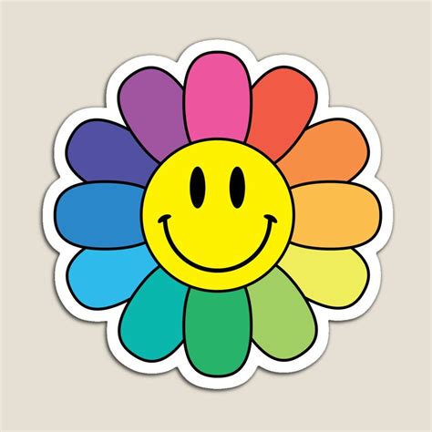 Smiley Flower Magnet For Sale By Vonkhalifa15 Cool Stickers Preppy