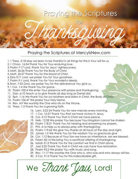 Praying Scriptures Of Thanksgiving Free Printable His Mercy Is New