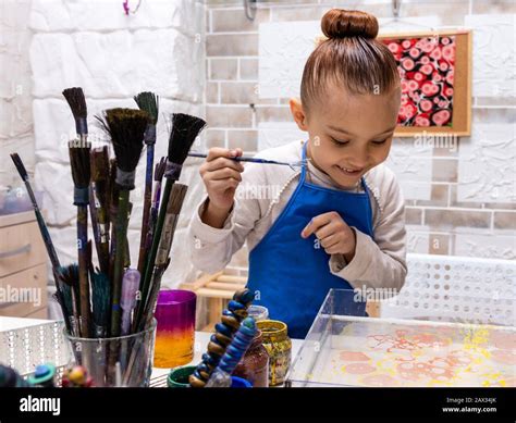 Girl 6 Years Old In An Art Studio Master Class In The Studio Ebru
