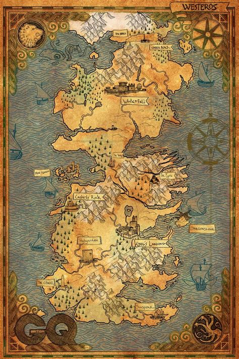 Printable Game Of Thrones Map Westeros Got Tronos Castles Feuer Eis Liars The Art Of Images