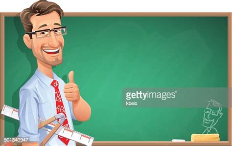 Teacher In Front Of Blackboard Illustrationer Getty Images