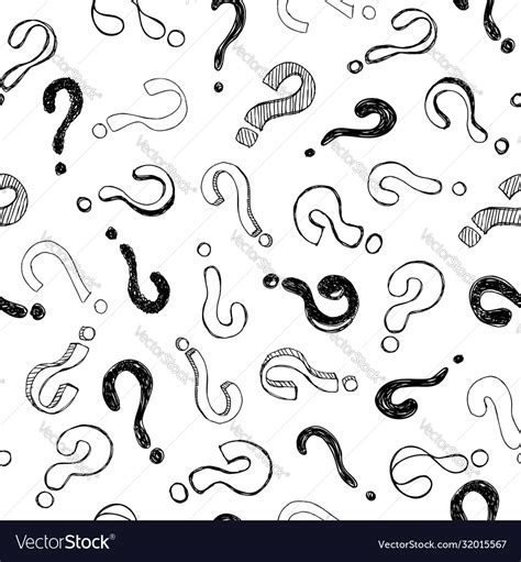 Seamless Pattern With Hand Drawn Doodle Questions Vector Image