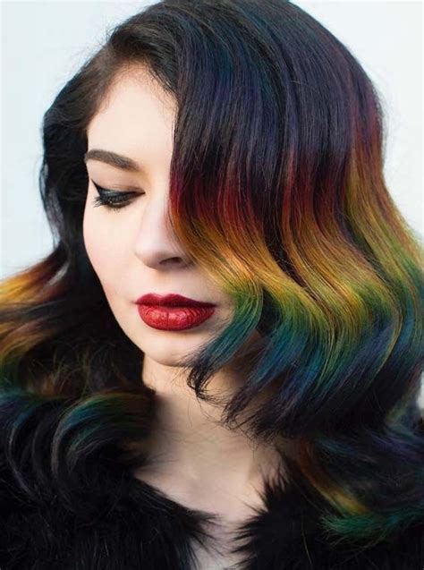Gorgeous Rainbow Hair Colors For Fine Hair 2018 Rainbow Hair Color Ombre Hair Color Hair Color