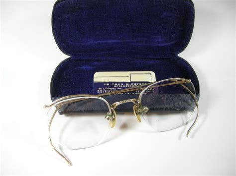 Vintage Eyeglasses Frame Rimless 12k Gold Fill 1930s Hook Ear Specs With Case Ebay