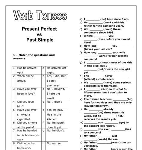 Maybe you would like to learn more about one of these? Simple Present Perfect Tense Exercises With Answers ...