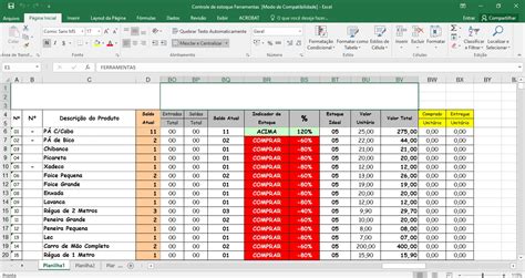 Planilha De Controle De Estoque Gr 225 Tis Excel Baixar Imprimir