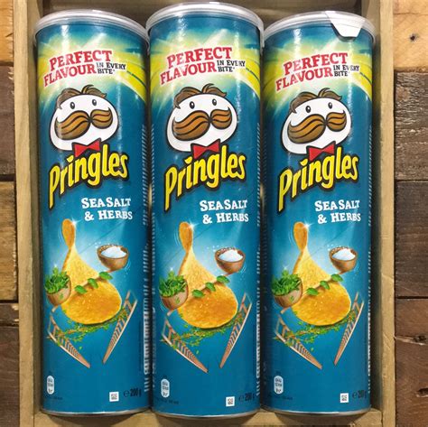 5x Pringles Sea Salt And Herbs Flavour Sharing Crisps 5x200g And Low