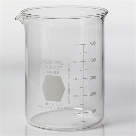 Kimble Kimax Glass Beaker Low Form 50 To 500ml 36 Pk 38vj93 14000 600 Grainger