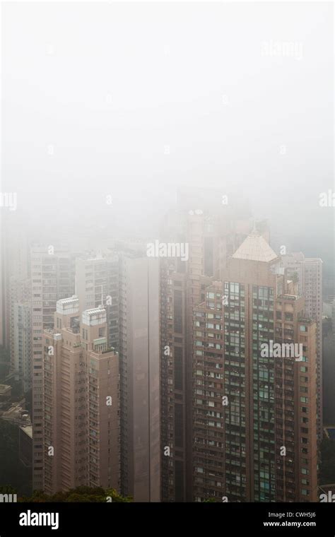Hong Kong In The Fog Stock Photo Alamy