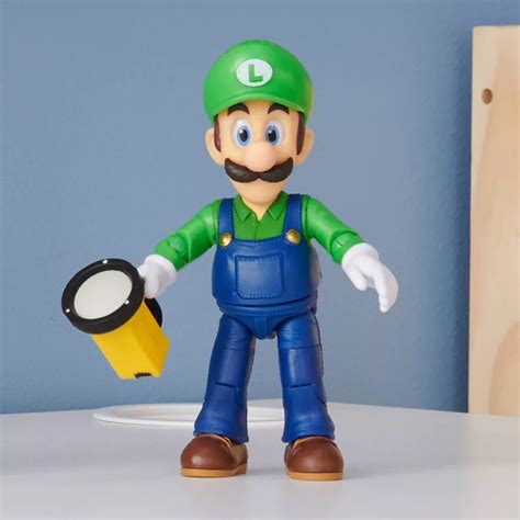 Nintendo The Super Mario Bros Movie Luigi Figure With Torch Accessory