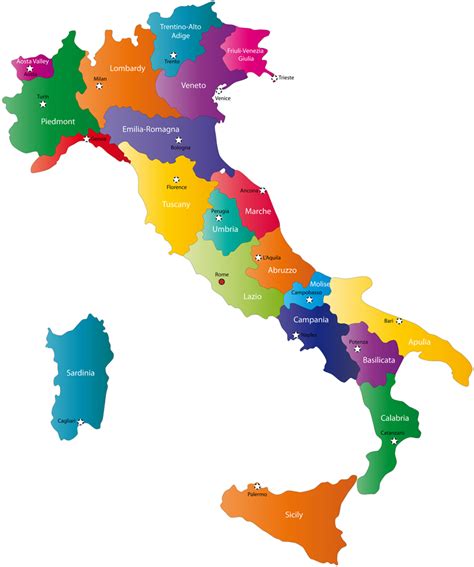 Regional Map Of Italy