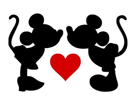 Black And White Mickey And Minnie Valentine Images Svg Layered Svg