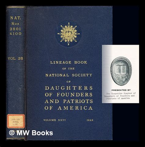 Lineage Book Of The National Society Of Daughters Of Founders And