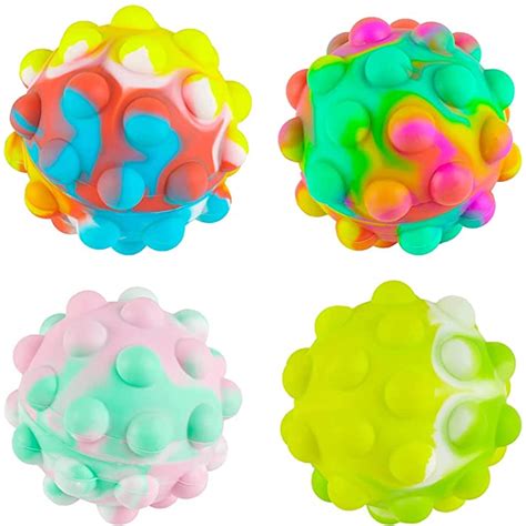 Buy 4 Pack Pop It Ballrainbow Stress Balls Fidget Toy Full Silicone