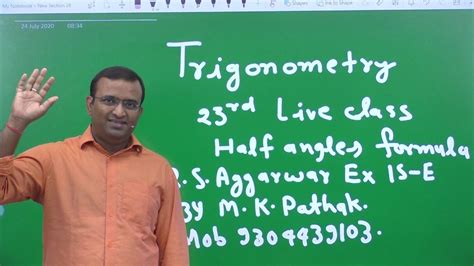 TRIGONOMETRY 23rd LIVE CLASS For Class 11th SUBMULTIPLE ANGLE