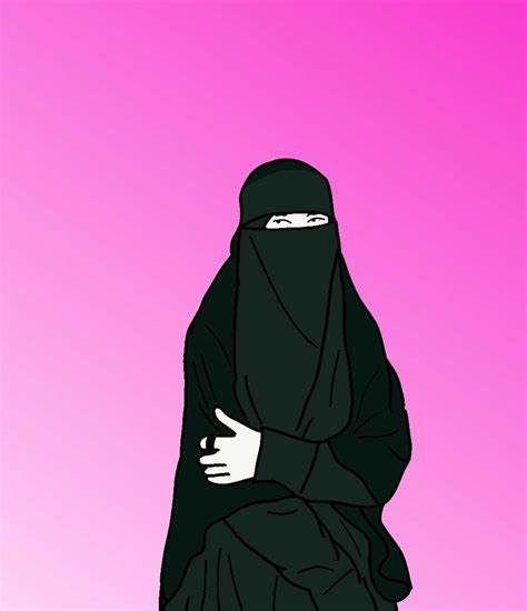 Mewarnai gambar sketsa wanita muslimah bercadar terbaru sumber : Gambar Kartun Muslimah Pink | Design Kartun.