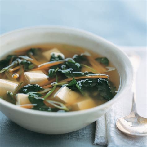 Miso Soup With Tofu Spinach And Carrots