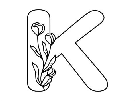Premium Vector Botanical Leaf Alphabet Letter K Illustration