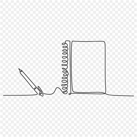 Continuous Line Drawing Vector Art Png Pen And Book Continuous One