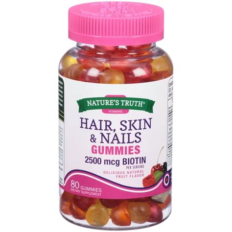 Natures Truth Hair Skin And Nails 2500mcg Biotin Dietary Supplement