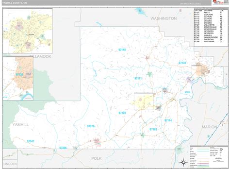 Yamhill County Or Wall Map Premium Style By Marketmaps Mapsales