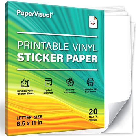 Buy PAPERVISUAL Printable Vinyl Sticker Paper For Inkjet Printer