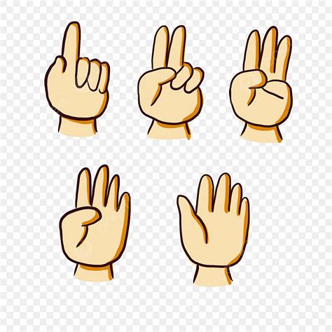 Counting Hands Clipart Vector Counting Hand Gestures Cartoon One