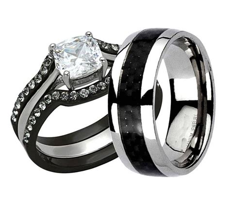 Click on the picture for more details. 15 Best Collection of Black Titanium Wedding Bands Sets