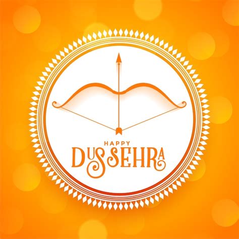 Free Vector Happy Dussehra Hindu Festival Wishes Greeting Card Design