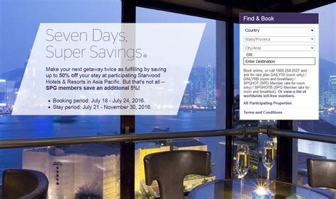 Starwood Asia Pacific Up To 50 Off Sale For Stays July 21 November