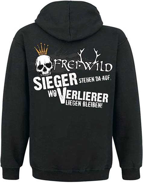 Frei Wild Sieger Stehen Da Auf Kapuzenpullover Schwarz Gr Sse S