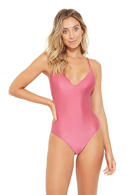 Pink One Piece Swimsuit With Laced Back Lollipop Rosa Perfume Blueman