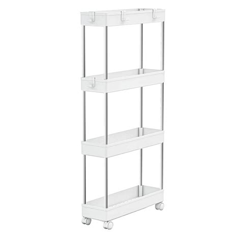 buy 4 tier slim storage cart mobile shelving unit organizer slide out storage rolling utility