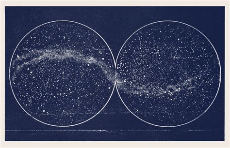 Blue Milky Way With Double Hemisphere Constellation From 1920