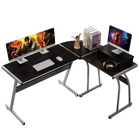 Buy Dos L Shaped 58 Computer Corner Desk Free Monitor Stand Home