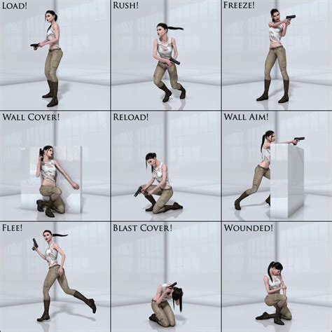 Nine Flawless Action Poses For Stalker Girl By Decanandersen Action