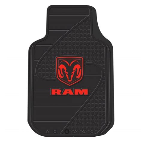 Plasticolor® 001383r01 1st Row Black Rubber Floor Mats With Red Ram Logo