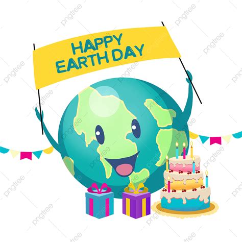 Earth Day White Transparent Earth Day Celebration Banner Cartoon Cute