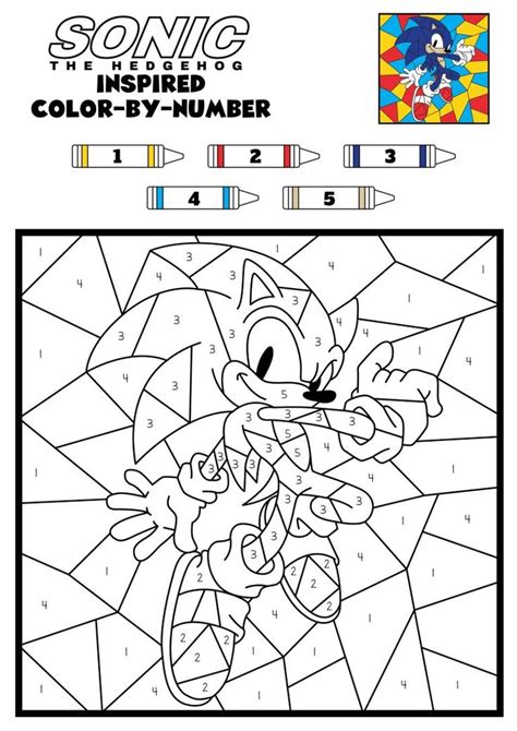 Sonic The Hedgehog Color By Number Printables In 2023 Hedgehog Colors