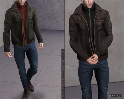 Leather Jacket Zip Up Sweater Patreon Exclusive Darte77 Custom