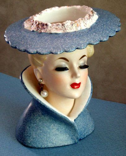 Vintage 1959 Napco Beautiful Lady Headvase Pearls Large Hat Japan