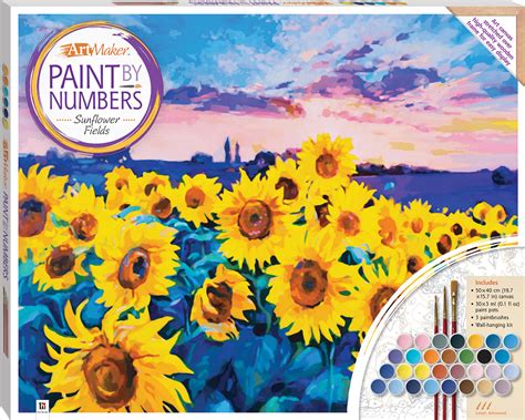 Paint By Numbers Canvas Sunflower Fields Art Kits Art Craft