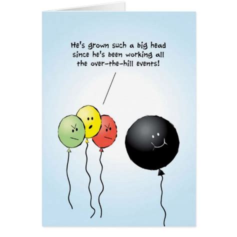 50th Birthday Over The Hill Balloon Greeting Card Zazzle