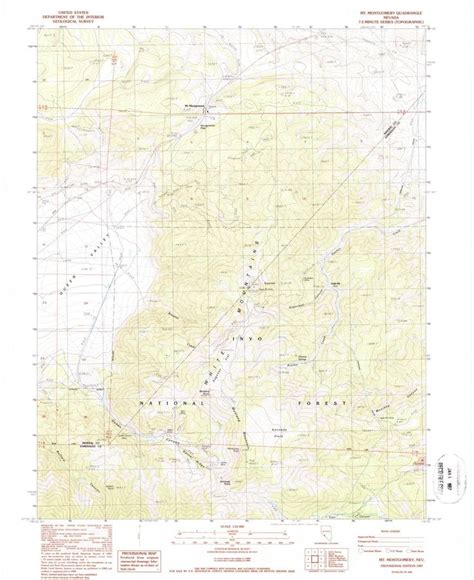 1987 Mt Montgomery Nv Nevada Usgs Topographic Map In 2022