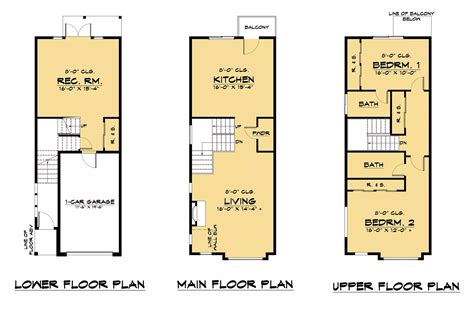 Builder Preferred 5 Plex Modern Style House Plan 9086 9086