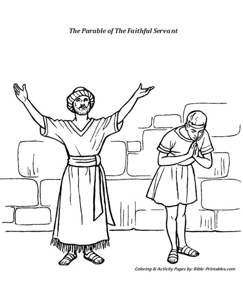 The Parable Of The Faithful Servant Coloring Pages Jesus Coloring