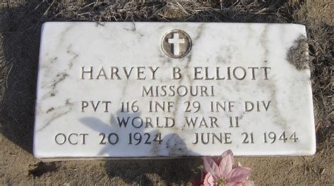 116th Infantry Regiment Roll Of Honor Pfc Harvey Benjamin Elliott